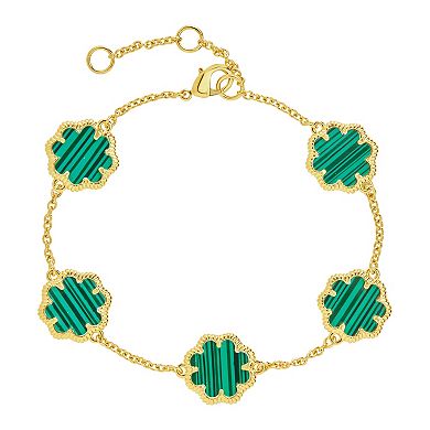 MC Collective Abalone Flower Medallion Station Bracelet