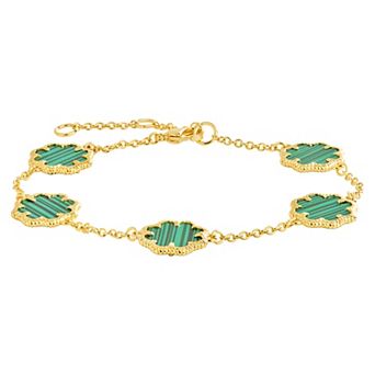 MC Collective Abalone Flower Medallion Station Bracelet