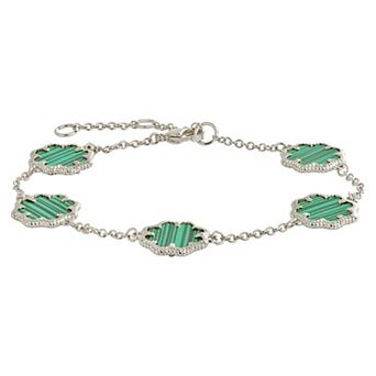 MC Collective Abalone Flower Medallion Station Bracelet