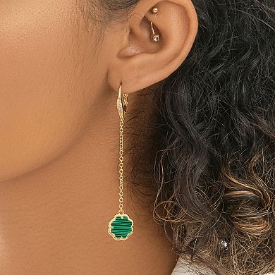 MC Collective Abalone Flower Medallion Chain Drop Earrings