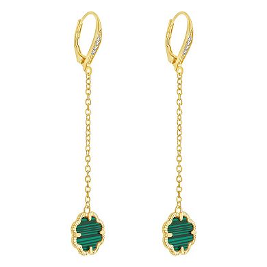 MC Collective Abalone Flower Medallion Chain Drop Earrings