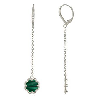 MC Collective Abalone Flower Medallion Chain Drop Earrings