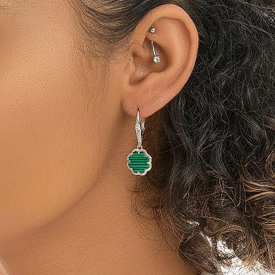 MC Collective Abalone Flower Medallion Drop Earrings