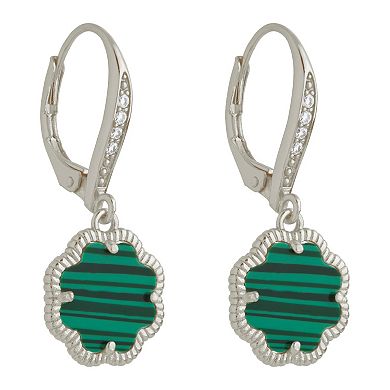 MC Collective Abalone Flower Medallion Drop Earrings