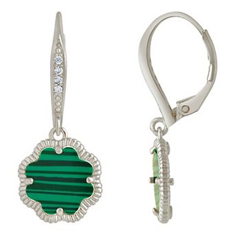 MC Collective Abalone Flower Medallion Drop Earrings