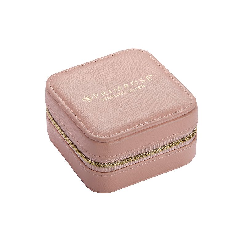 PRIMROSE Rose Faux Leather Zippered Jewelry Box, Womens, Pink