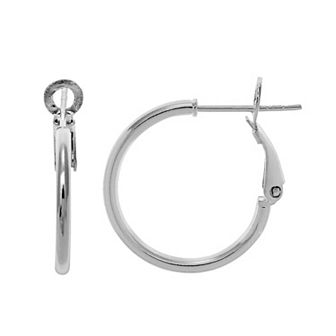 PRIMROSE Sterling Silver Polished Tube Hoop Earrings