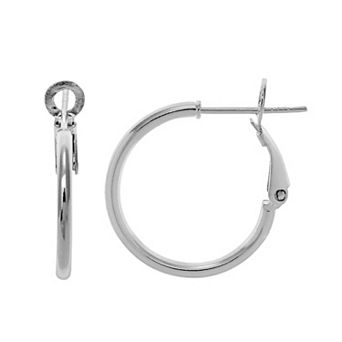 PRIMROSE Sterling Silver Polished Tube Hoop Earrings
