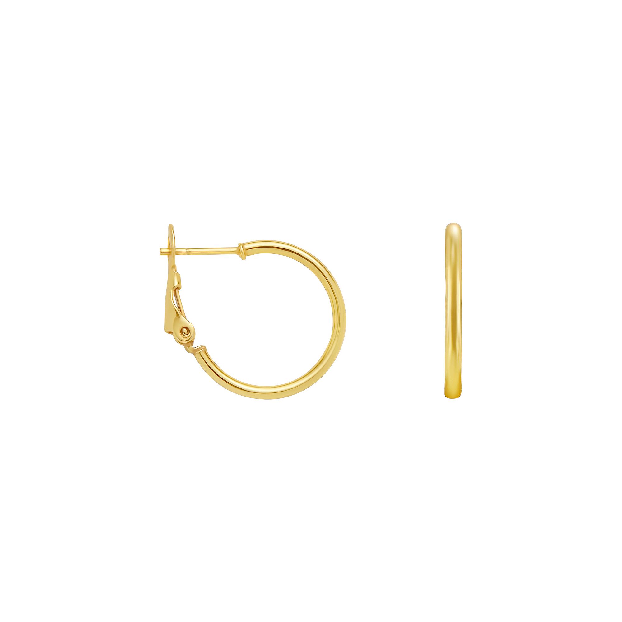 PRIMROSE Sterling Silver Polished Tube Hoop Earrings, Womens, Size: 20MM, 