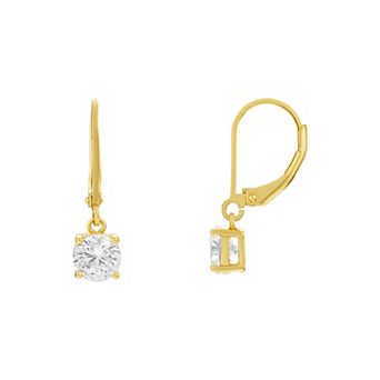 PRIMROSE Sterling Silver Cubic Zirconia Leverback Earrings