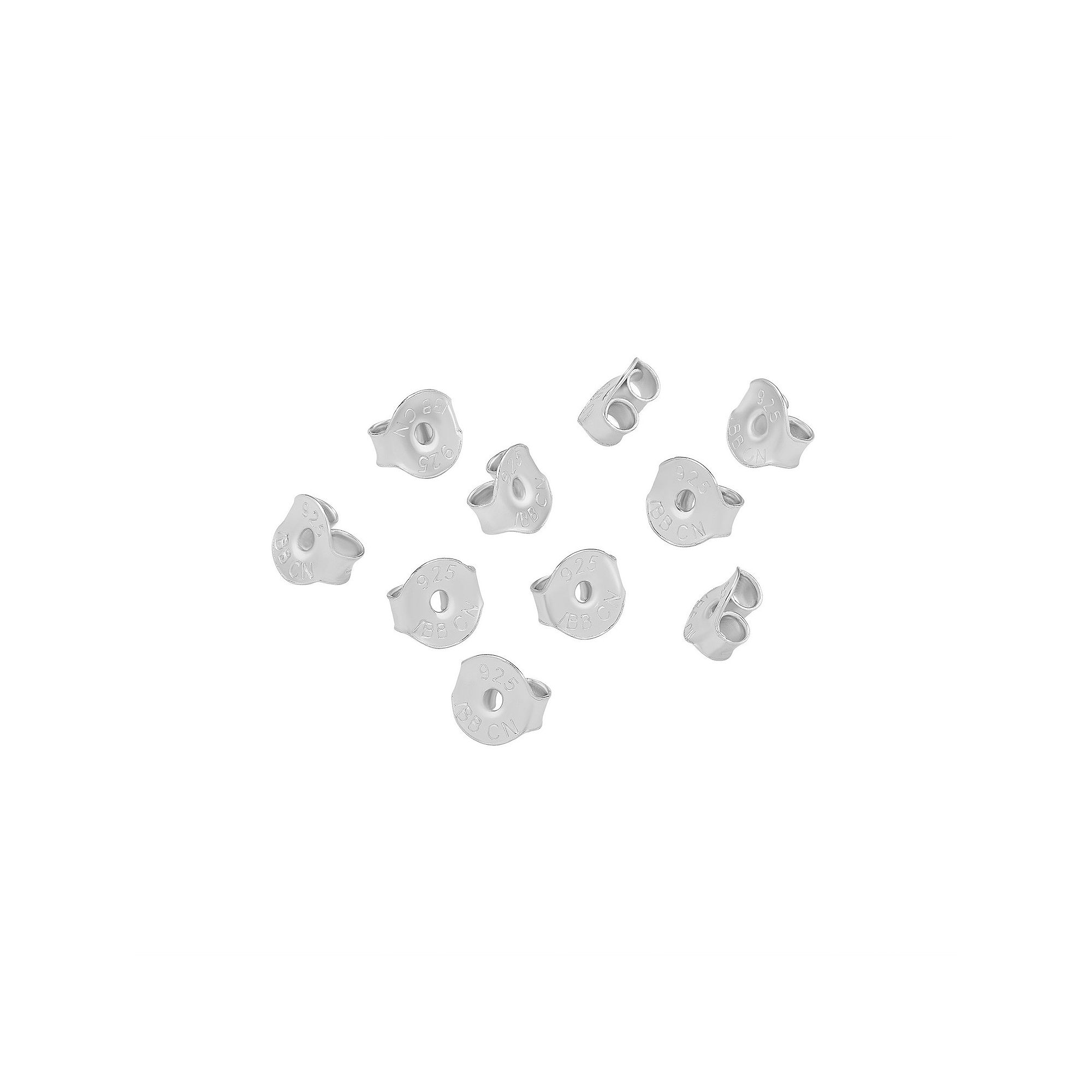 PRIMROSE Sterling Silver 5 Pair Replacement Butterfly Earring Backs, Women