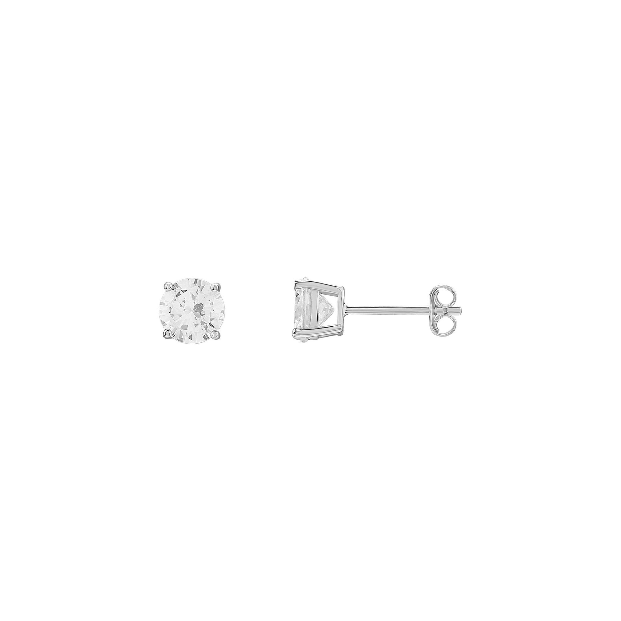 PRIMROSE Sterling Silver Cubic Zirconia Stud Earrings, Womens