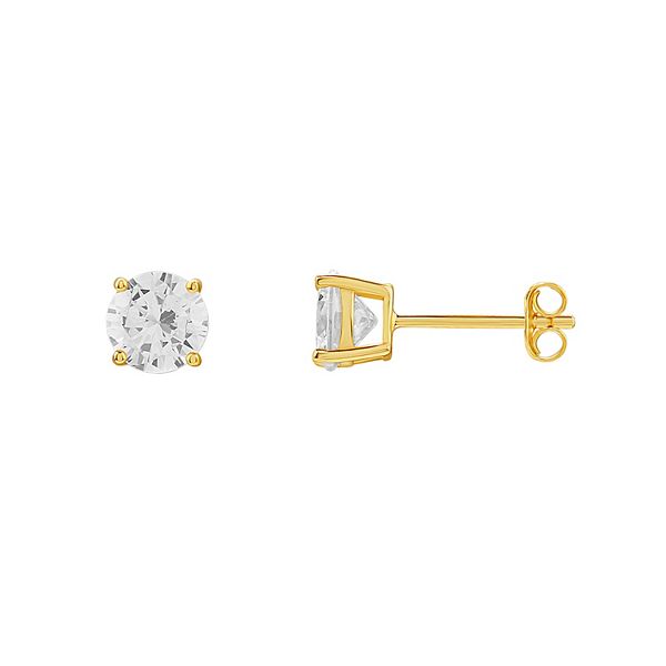 PRIMROSE Sterling Silver Cubic Zirconia Stud Earrings