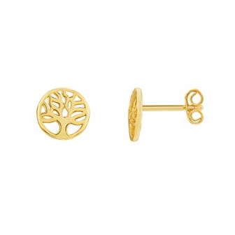 PRIMROSE Sterling Silver Polished Family Tree Stud Earrings