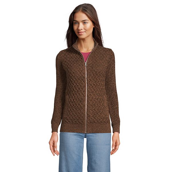 Petite Lands' End Drifter ZipFront Cardigan Sweater