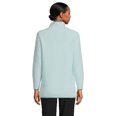 Petite Lands' End Sherpa Snap-Neck Tunic Top