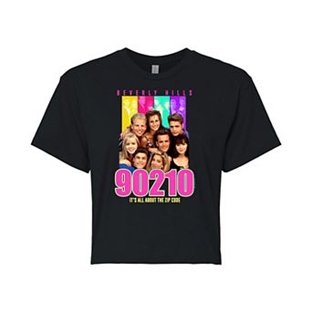 Juniors' Beverly Hills 90210 Group Cropped Tee