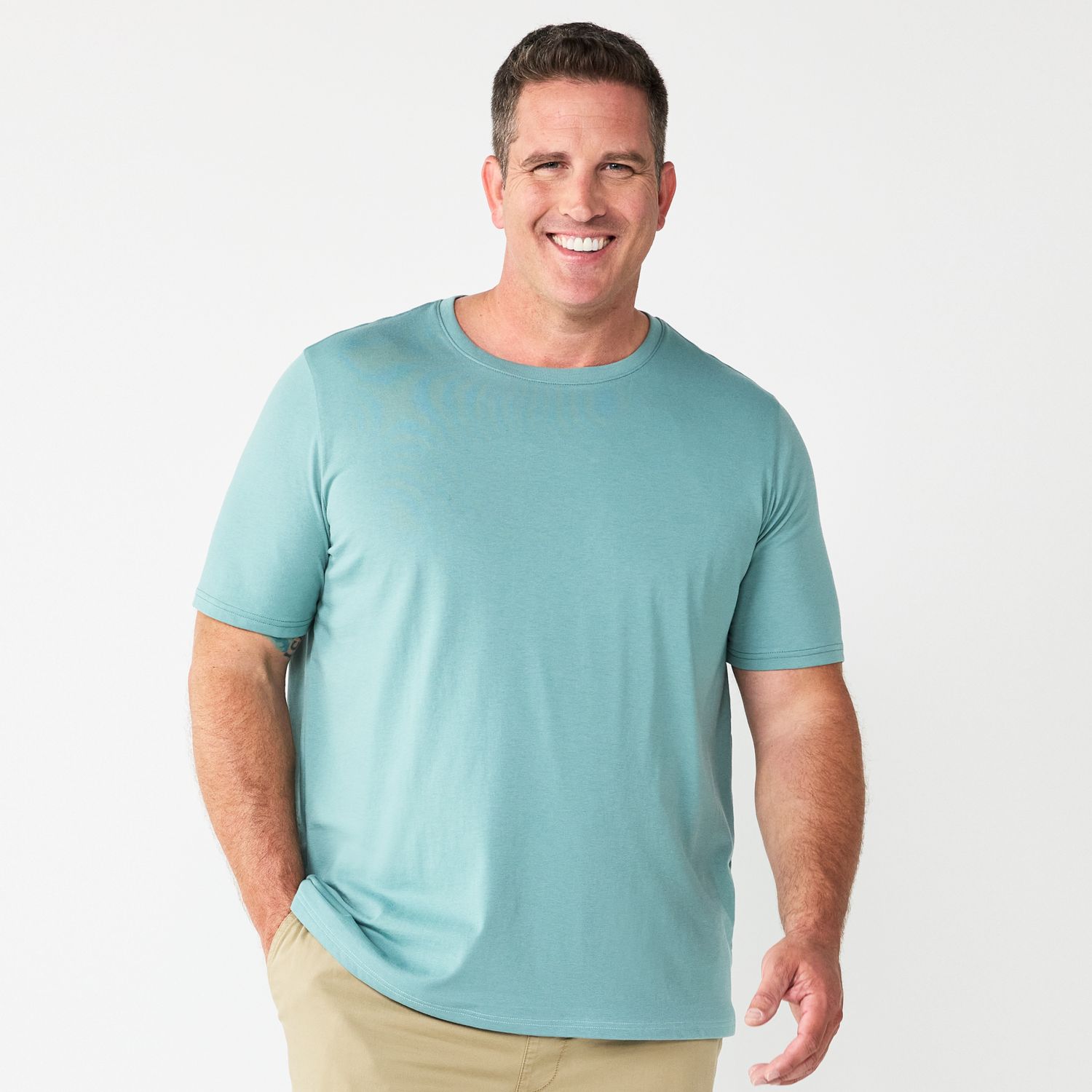 Мужской свитшот Sonoma Goods For Life Supersoft с круглым вырезом больших размеров, цвет: Синий — фото 1
