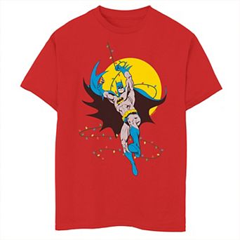 Boys 8-20 DC Comics Batman Colorful Christmas Light Swing Graphic Tee