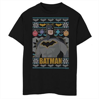 Boys 8-20 DC Comics Batman Christmas Ugly Sweater Style Graphic Tee