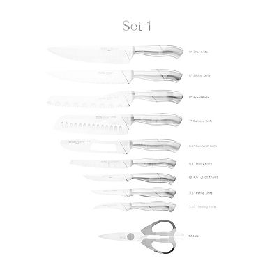 Chicago Cutlery Insignia 18-pc. Guided Grip Knife Block Set with Built-In Sharpener