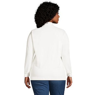 Plus Size Lands' End Supima Cotton Mockneck Top