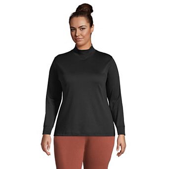Plus Size Lands' End Supima Cotton Mockneck Top