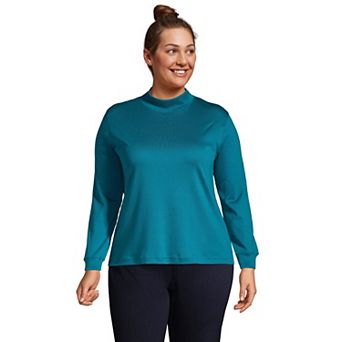 Plus Size Lands' End Supima Cotton Mockneck Top