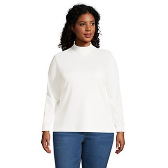 Plus Size Lands' End Supima Cotton Mockneck Top