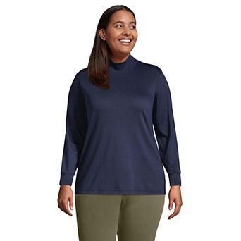 Plus Size Lands' End Supima Cotton Mockneck Top
