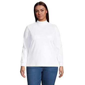 Plus Size Lands' End Supima Cotton Mockneck Top