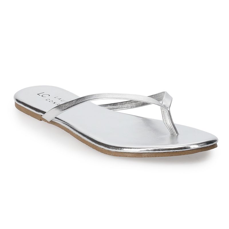LC Lauren Conrad Honey 2 Womens Flip Flop Sandals, Size: 5, Light Grey