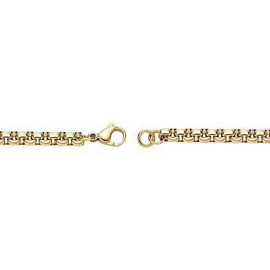 Men's LYNX Gold Tone Stainless Steel Box Chain Bracelet