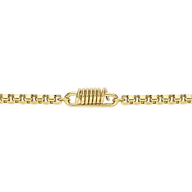 Men's LYNX Gold Tone Stainless Steel Box Chain Bracelet
