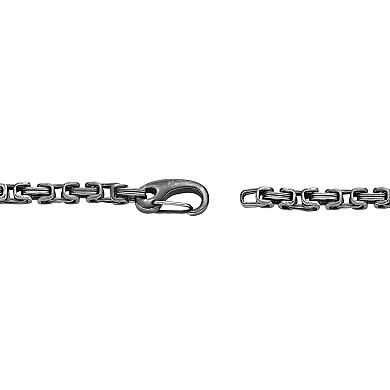 Men's LYNX Stainless Steel Black Ion Plated Byzantine Chain Bracelet