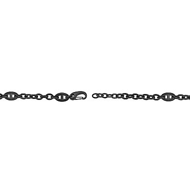 Men's LYNX Stainless Steel Black Ion Plated Link Chain Bracelet