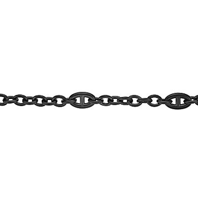 Men's LYNX Stainless Steel Black Ion Plated Link Chain Bracelet