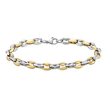 Men's LYNX Stainless Steel Two Tone Ion Plated Link Chain Bracelet
