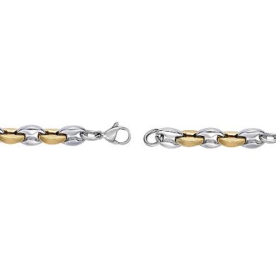 Men's LYNX Stainless Steel Two Tone Ion Plated Link Chain Bracelet