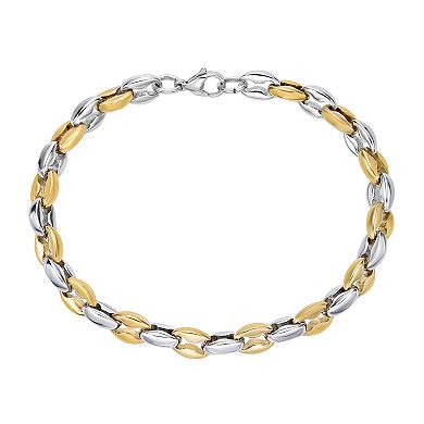Men's LYNX Stainless Steel Two Tone Ion Plated Link Chain Bracelet
