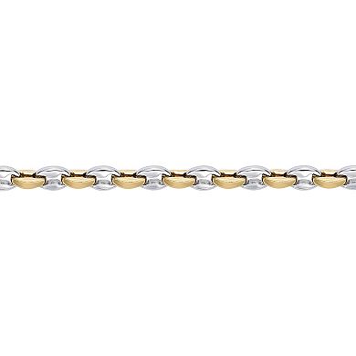 Men's LYNX Stainless Steel Two Tone Ion Plated Link Chain Bracelet