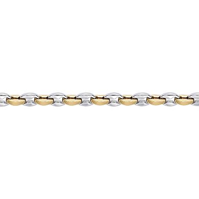 Men's LYNX Stainless Steel Two Tone Ion Plated Link Chain Bracelet