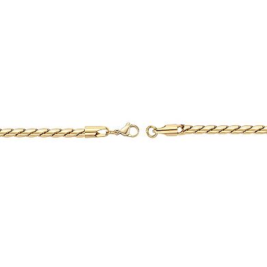 Men's LYNX Stainless Steel Gold Tone Ion Plated 4.5mm Twist Chain Bracelet