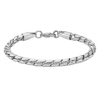 Men's LYNX Stainless Steel 4.5mm Twist Chain Bracelet