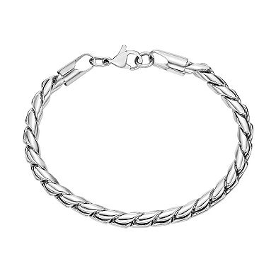 Men's LYNX Stainless Steel 4.5mm Twist Chain Bracelet