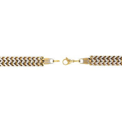 Men's LYNX Stainless Steel Gold Tone Ion Plated Double-Row Foxtail Chain Bracelet