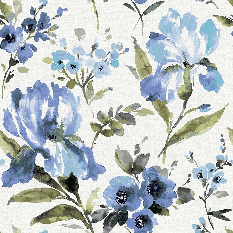 RoomMates Iris Peel & Stick Wallpaper, Blue