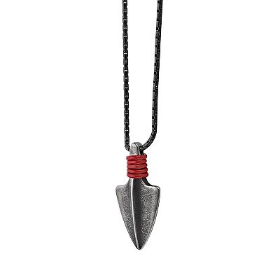 Men's LYNX Gray Ion Plated Stainless Steel Arrow Head Pendant Necklace
