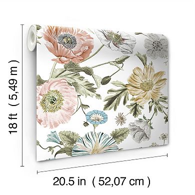 RoomMates Vintage Poppy Peel & Stick Wallpaper