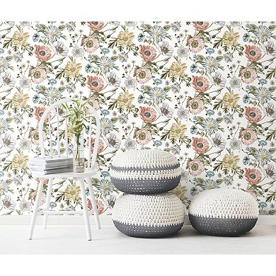 RoomMates Vintage Poppy Peel & Stick Wallpaper